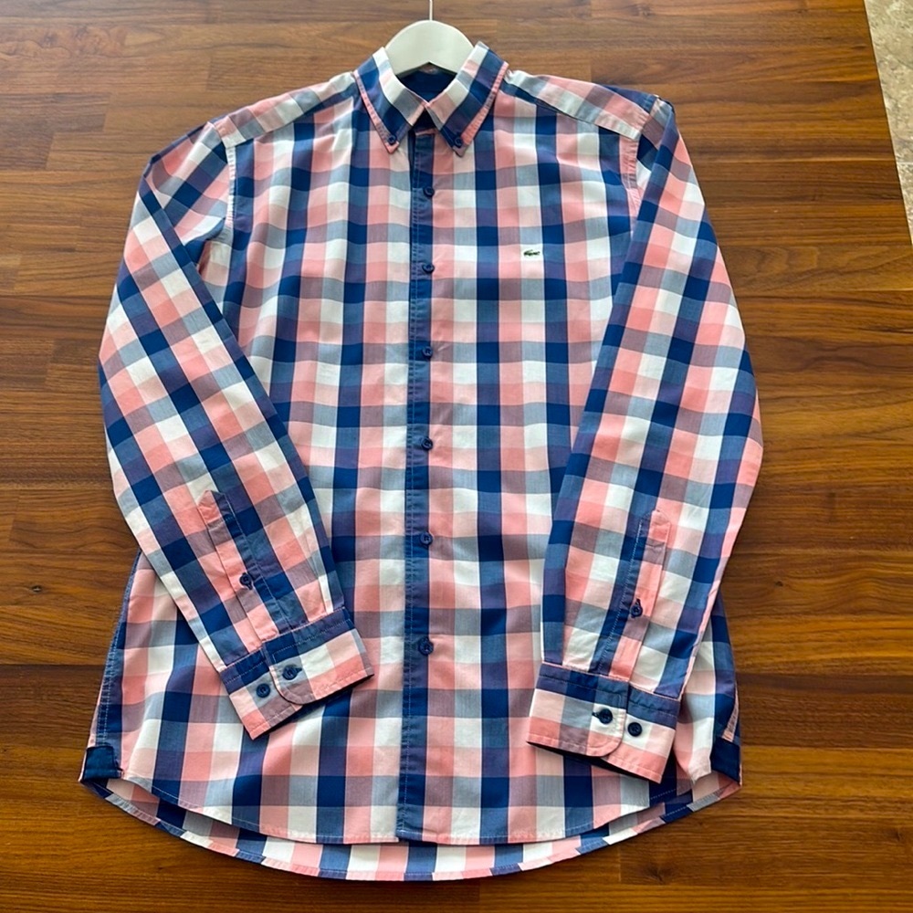 Lacoste Men’s Slim Fit Cotton Plaid Slim Fit Shirt - 39